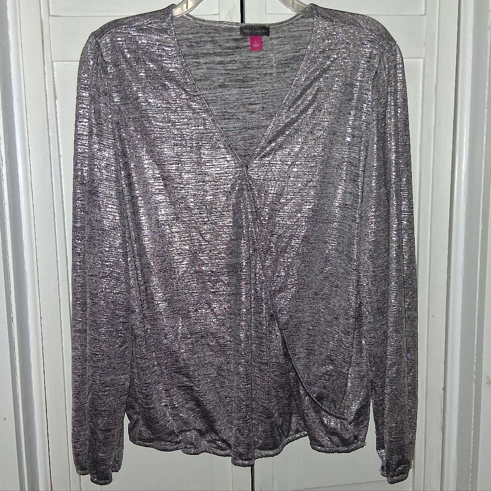 Vince Camuto Shimmering Silver Blouse